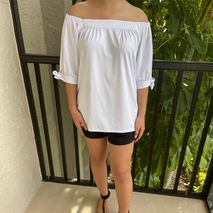 White stretchy top